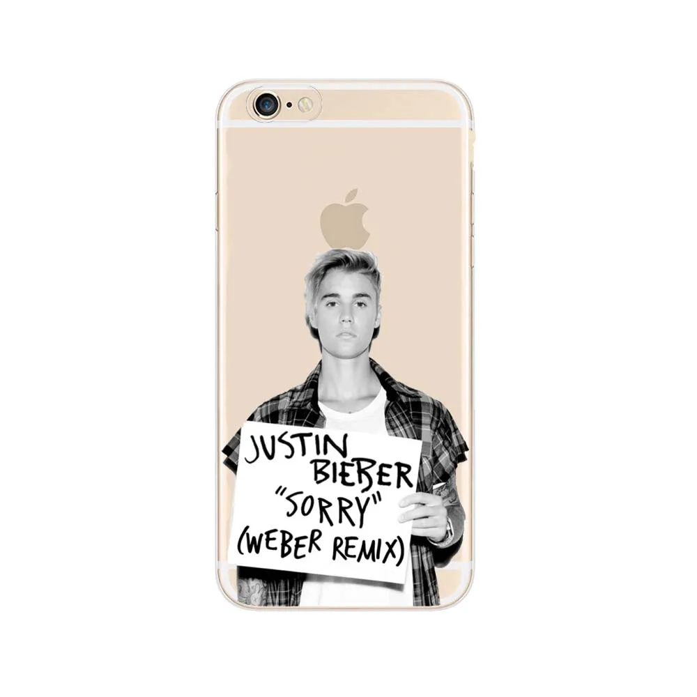 Fashion JUSTIN BIEBER Design Phone Cases For Apple iPhone X SE 5 5S 6 6S 7 8 Plus Transparent Plastic Back Cover Coque