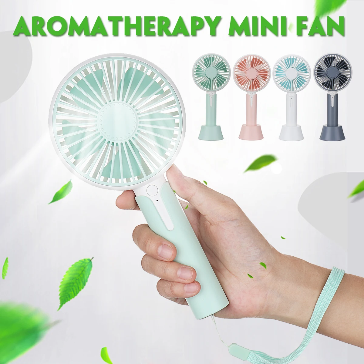

Portable Fan Summer Battery Operated Handheld Fan With 3 Speed Adjustable Rechargeable USB Aromatic Portable Fans