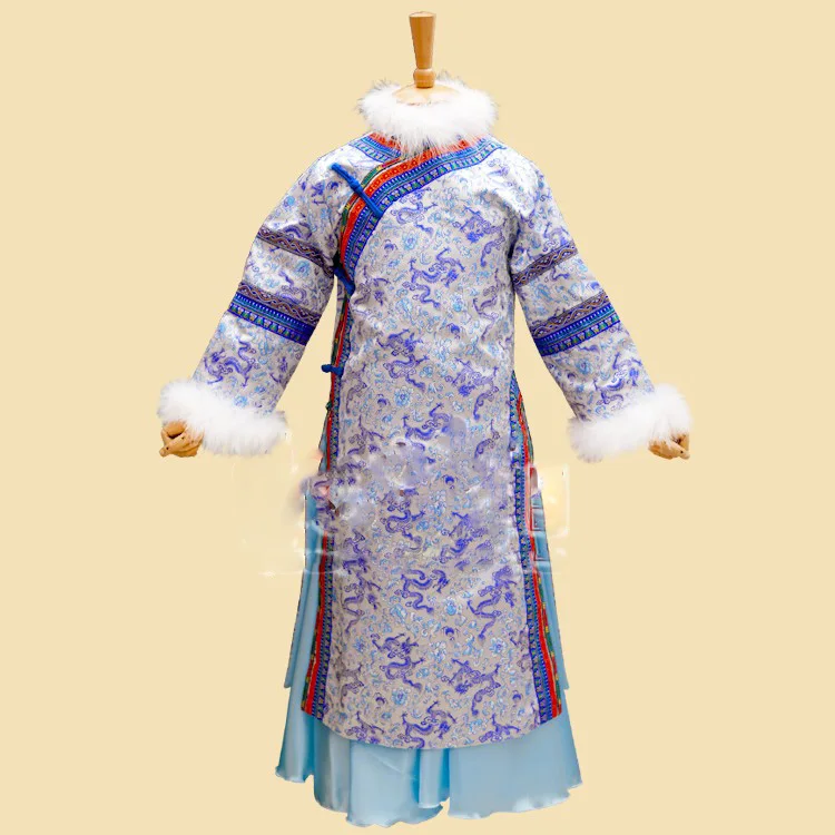Ту Ya На зимнем меху костюм династии Цин Монголия костюм принцессы Hanfu Qifu для маленькой девочки фотографии Применение сцены