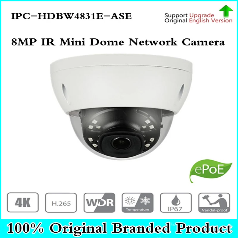 

DH IPC-HDBW4831E-ASE 8MP Mini Dome Network IP Camera Smart Detect Alarm Audio in/out 30m IR Micro SD H.265 WDR IP67 IK10 PoE