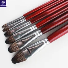 Memory brand Mixed Size Squirrel Hair Paintbrush for watercolor oil paint Art Supplies 6pcs Set