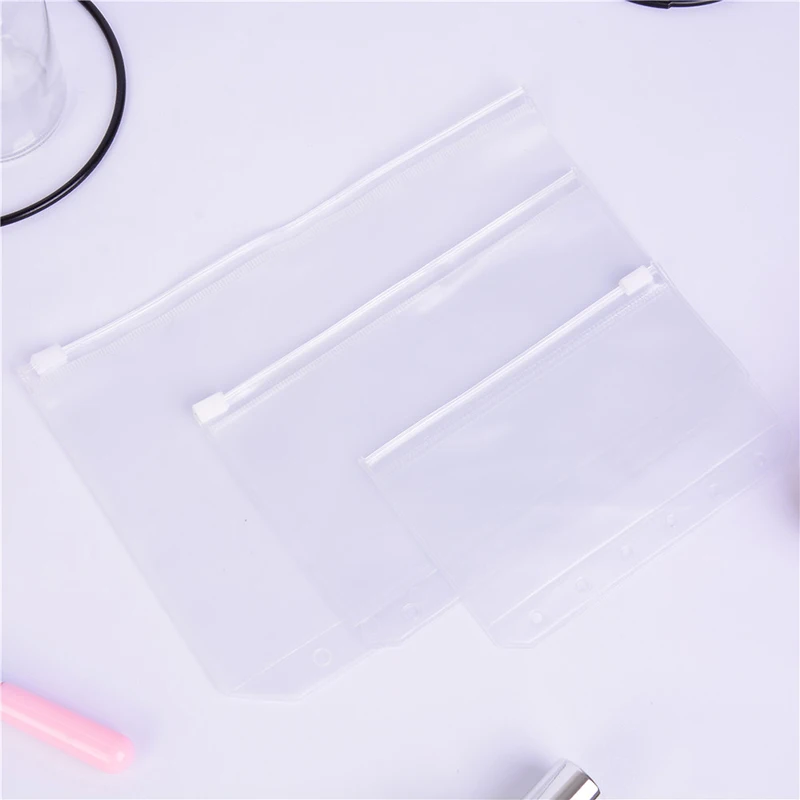 Прозрачный ПВХ свободные-сумка с изображением листа с самозваный молния A5/A6/A7 напильника Стандартный подача продукта