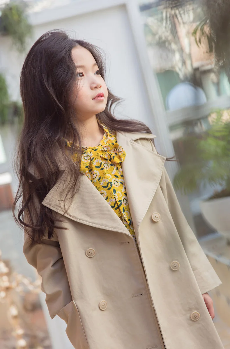 little teenage girls solid jackets children long trend coats kids outwears tops 2018 autumn kids cotton coat for girls clothing (11)