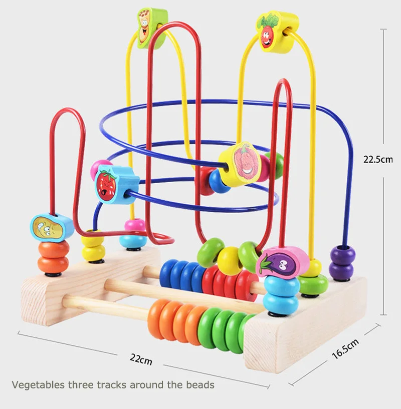 Детский обучающий пазл Ранние развивающие деревянные многофункциональные коробки круглый шарик ЛАБИРИНТ горки игрушки набор для детей MZ12 - Цвет: vegetables