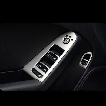 

4pcs Stainless Interior Door Armrest Window Lift Cover Decoration Interior trim For Audi A4 B8 09-16