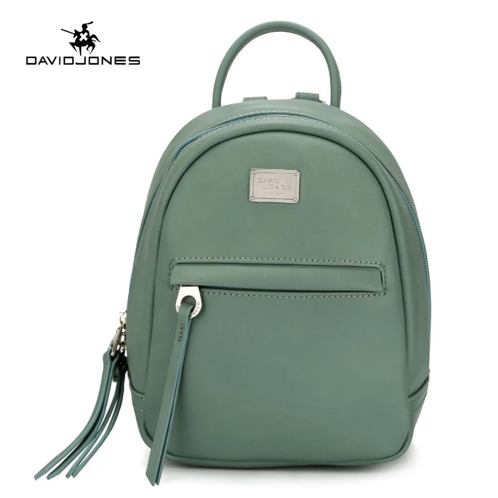 DAVIDJONES women shoulder bags faux leather female backpacks small lady travel school bag girl brand softpack drop shipping