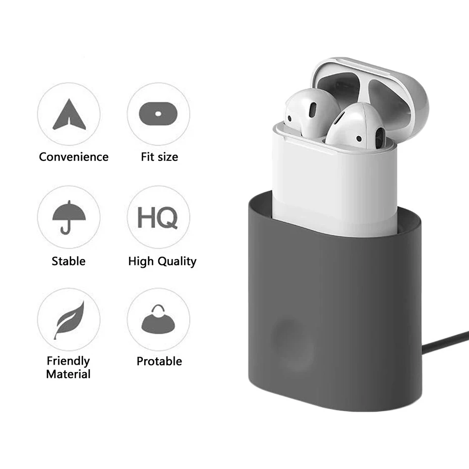 Silicone Charger Station Charging Base Stand For Apple Airpods Charger Dock Station Soft Silicone Headphone Charge Dock Holder (7)