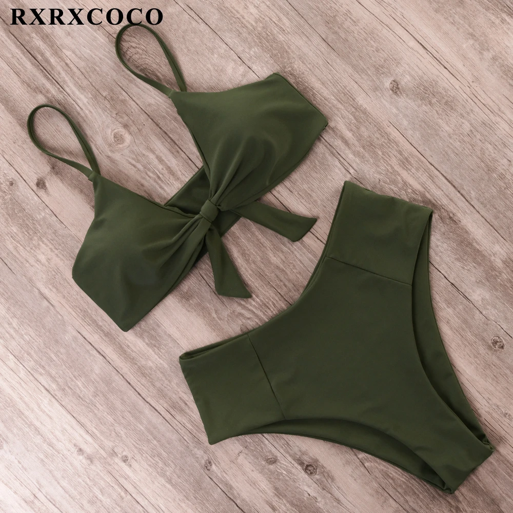 RXRXCOCO бикини 2019 новый сексуальный бандажный купальник женский с высокой талией