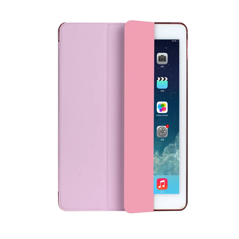 Tri-складываемый чехол для iPad 2/3/4, блеск мягкий силиконовый ультратонкий Магнитный Флип Стенд Авто Режим сна/Пробуждение Смарт-Обложка для планшета - Цвет: Pink