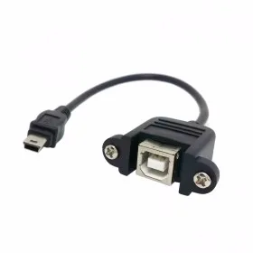 (100 шт./лот) Mini-USB 5pin штекерным USB B Женский на панель кабель типа 20 см с винтами