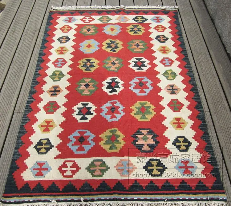 

KILIM handmade wool braided rugs exotic national winds American rustic knitted carpets bedside blankets 49gc149yg4