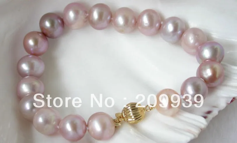 

huij 00281 8'' Elegant! 11mm lavender round FW pearls bracelet