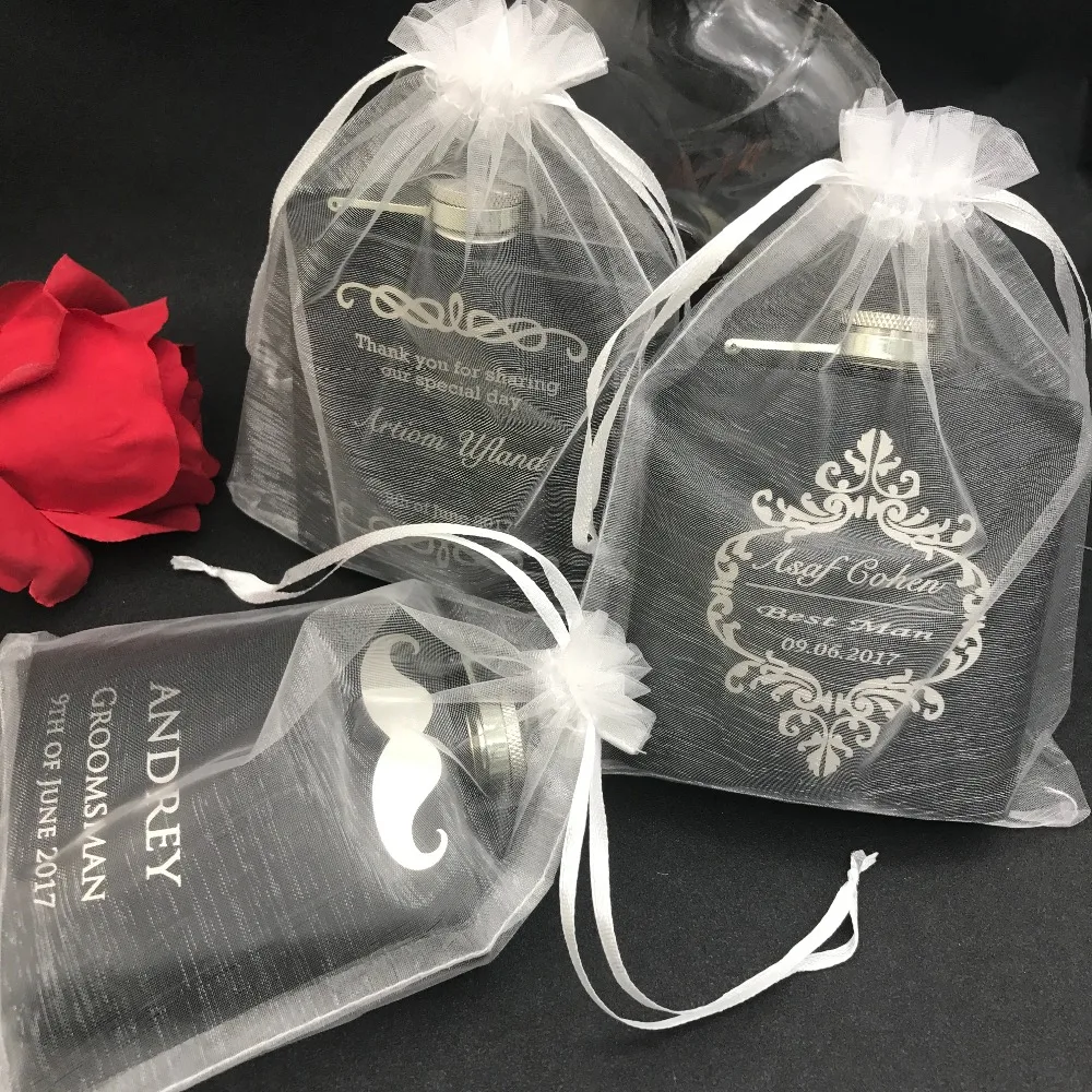 Free Personalized Engraved 6 oz Stainless Steel Black Hip Flask ,Groomsman or Best man gift , Birthday gift ,PASSED FDA TEST