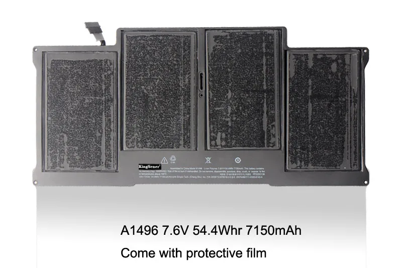 KingSener Новая батарея для ноутбука A1496 для Apple MacBook Air 1" A1466 2013// A1496 MD760LL/A MD761CH/A 7,6 В 7150 мАч