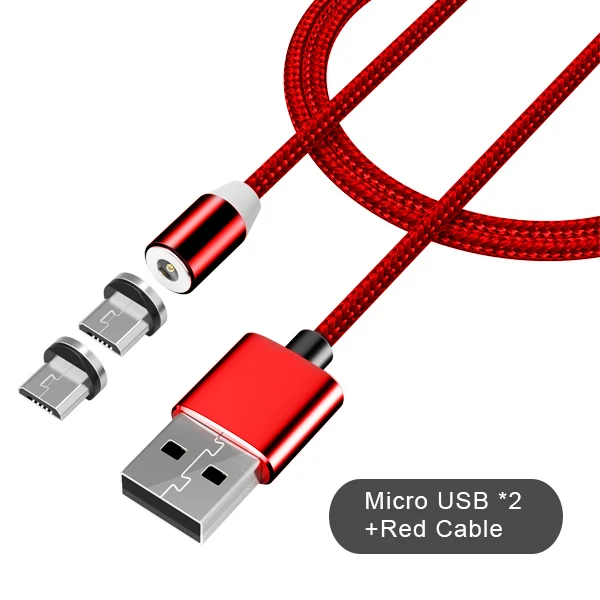 NOHON нейлоновые сильные магнитные кабели для зарядного устройства Micro usb type-C 8 Pin для iPhone X 7 8 Plus Кабель для быстрой зарядки для samsung Xiaomi 4 - Цвет: 2 micro with cable