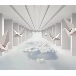 Beibehang пользовательские обои 3d Фото Фреска простой тысяча бумаги Кран абстрактное пространство облако 3d стерео ТВ фоне обоев