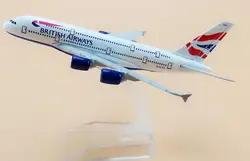 Модель самолета Боинг A380 British Airways самолета A380 43 см сплава моделирования модель самолета для детей игрушки Рождественский подарок