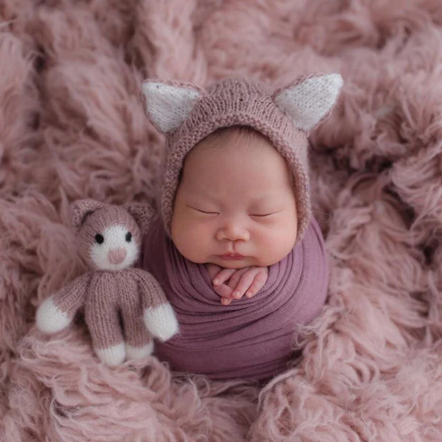 Amigurumi новорожденный фотография чучела игрушка капот набор детский душ подарок