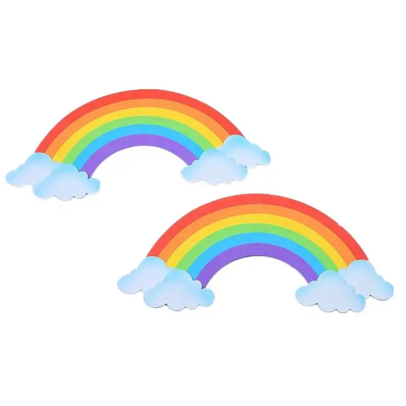 2Pcs/Set 3D Sponge Rainbow Wall Sticker For Kids Room DIY Window Background Decals Home Bedroom Nursery Decor | Дом и сад