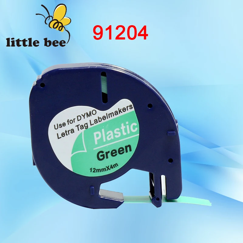 

1pcs DYMO LetraTAG 91204 LABEL DYMO 91204 for DYMO LetraTAG label maker dymo 12MM*4M black on green label