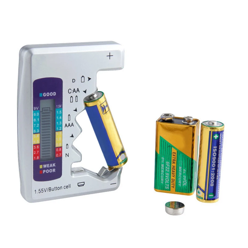 Universal Digital Battery Capacity Tester C D AA AAA 9V Button Cell