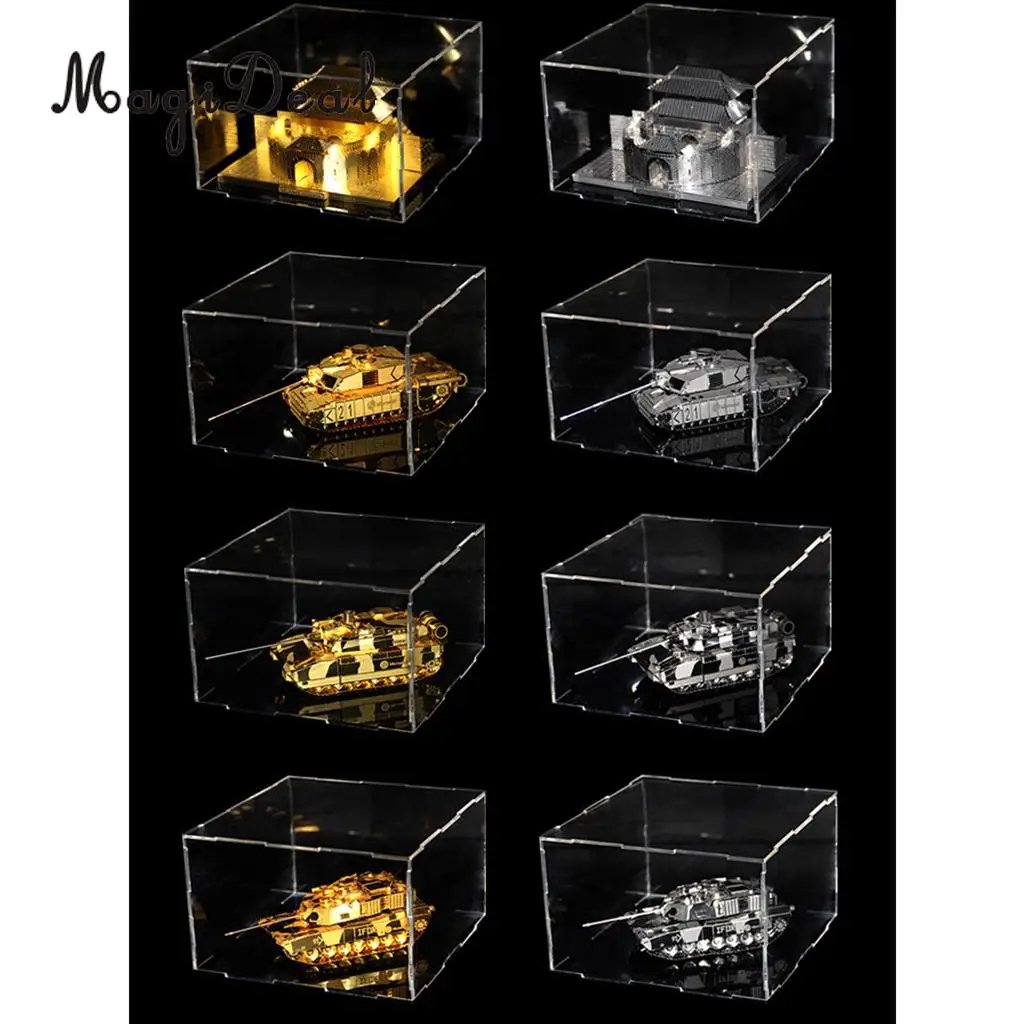 2pcs Clear Acrylic Display Show Case Box Perspex Dustproof Protection for Figures Diecast Vehicle Car Doll Model Collection