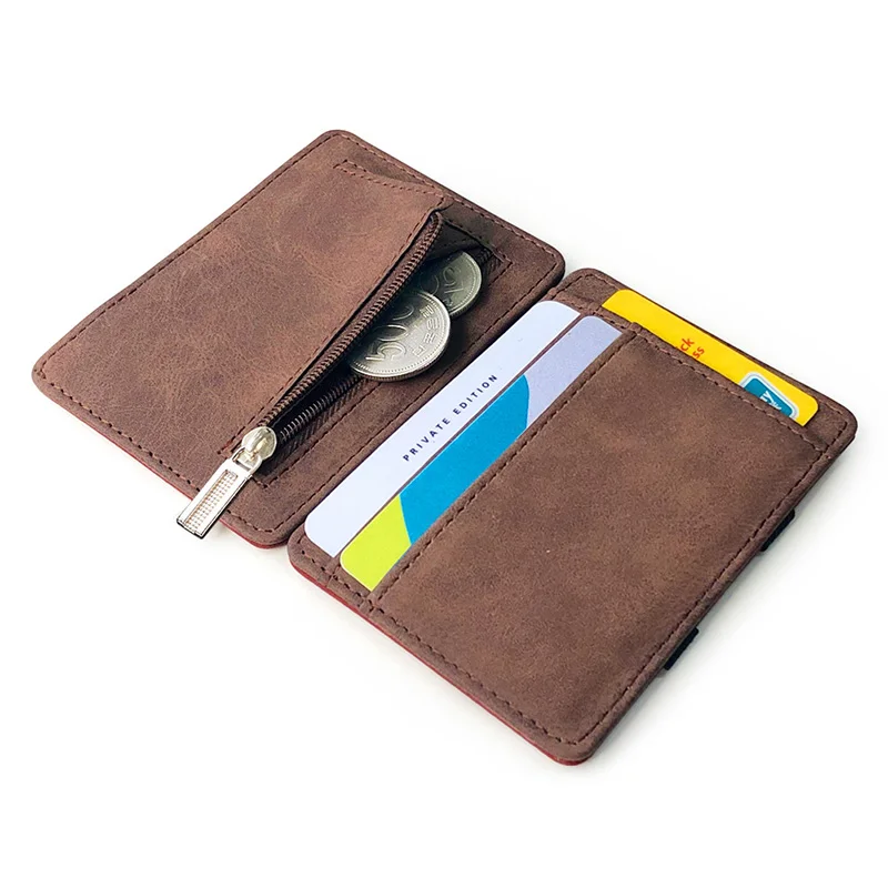 

2019 Hot Sale Men Wallet Small Size Magic Band Solid Color Card Holder Coin Purse MSJ99
