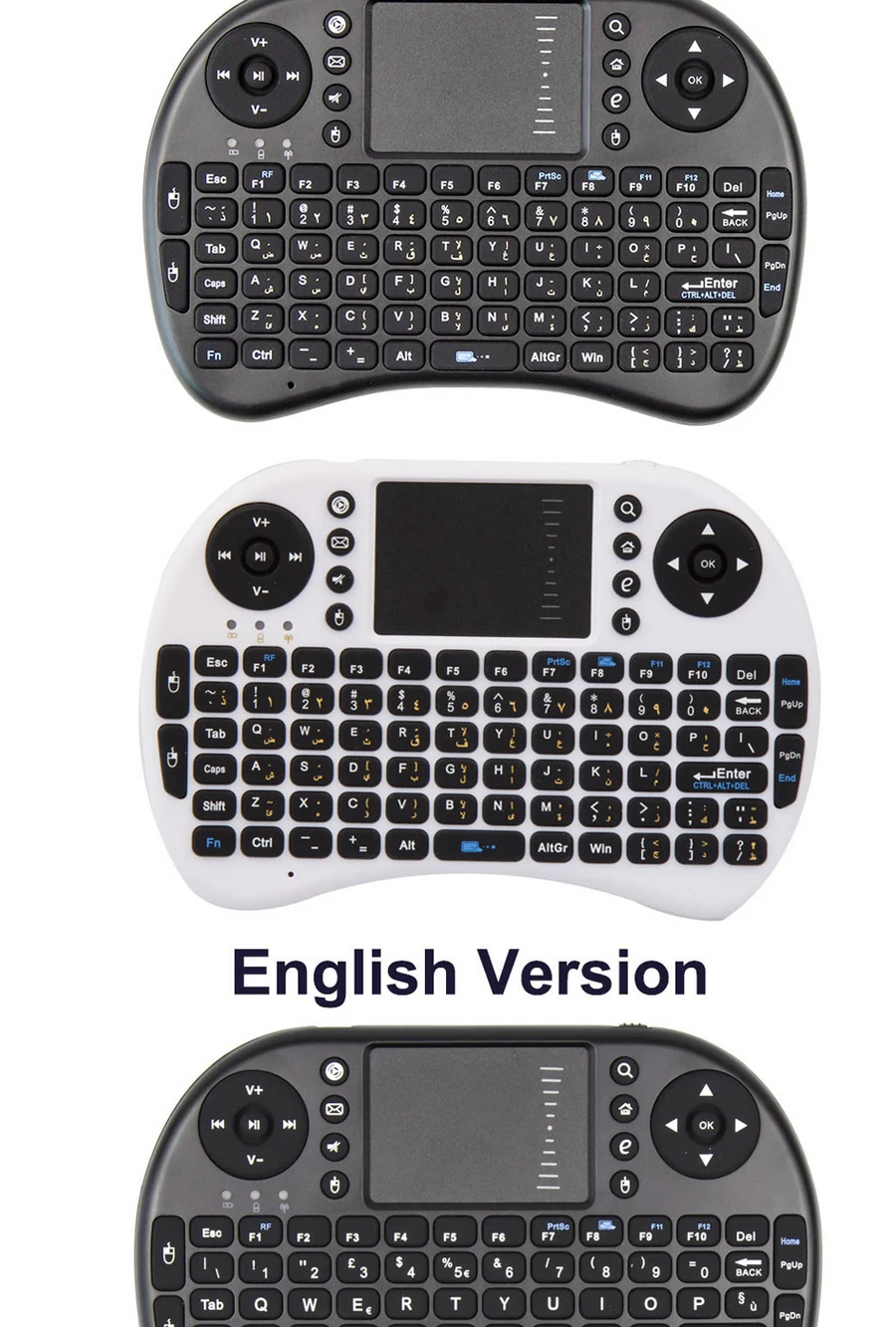 I8 Мини перезаряжаемая беспроводная клавиатура 2,4 ГГц английская Испанская версия Air mouse тачпад ручной для Android tv box Tablet Pc