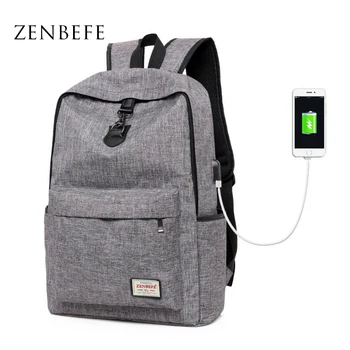 

ZENBEFE USB Connection Design Backpack Book Bags for School Backpack Casual travel Rucksack Daypack Oxford Men Laptop Backpack