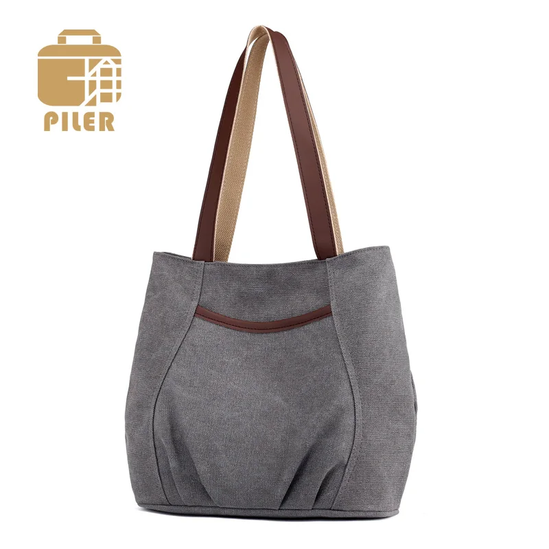 

2019 Fashion Women Designer Handbag High Quality Canvas Female Shoulder Bag Travel Casual Crossbody Bag Ladies Solid Color Hobo