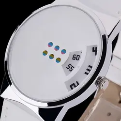 2017 мода унисекс кожзаменитель ремешок красочный подвижный циферблат цифровые наручные часы 8HJ5