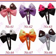 Новые 500 шт. Разноцветные 2.75 ''новые модные бутик волосы луки с защелкой клипы аксессуары для волос