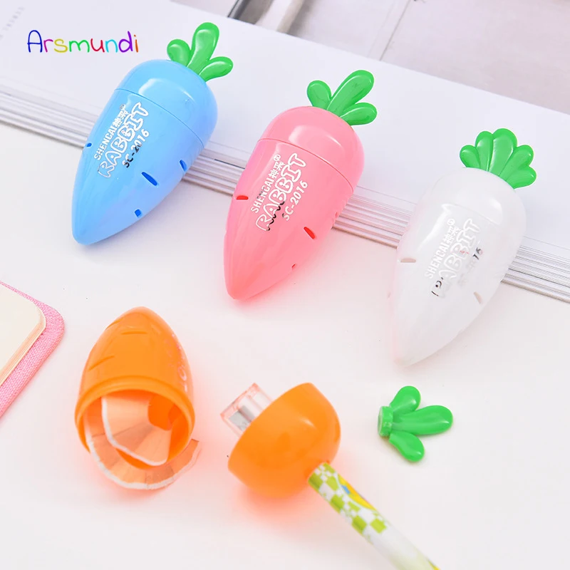 

1Pc Kawaii Lovely Plastic Carrot Automatic Pencil Sharpener Creative Stationery Gifts For Children School Stationery Supplies