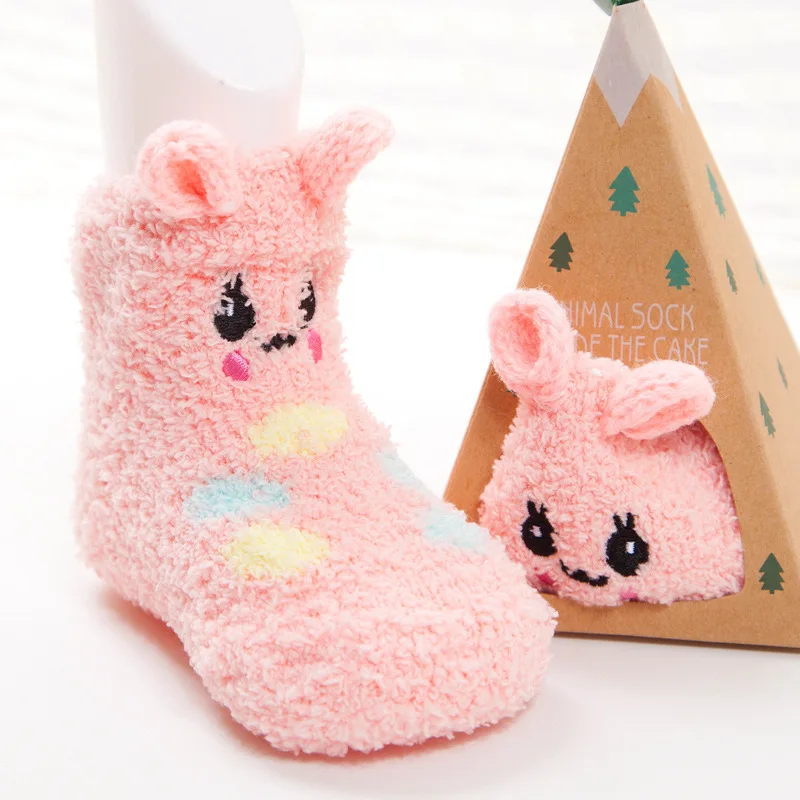 Kacakid/Новые Детские теплые носки с героями мультфильмов милые носки для маленьких мальчиков и девочек детские Нескользящие носки зимние подарочные носки для младенцев