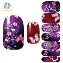 Rocooart K5671 новейшие переводные наклейки для ногтей из фольги, флирт, фиолетовые блестящие цветы, наклейки для ногтей, наклейки для маникюра