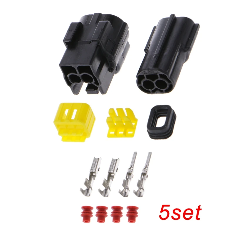 5 Sets 2/3/4/6 Pin Sealed Waterproof Auto Marine Electrical Wire