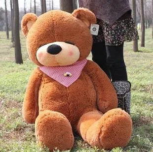 Stuffed plush large 200cm dark brown teddy bear Sleepy bear toy doll gift present w1097 lovely bear couple doll decoration brown