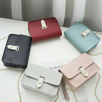 

New Casual women's crossbody bag PU leather solid color mini bag shoulder bag bolsa