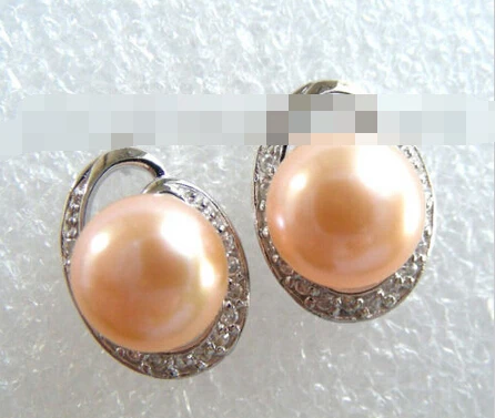 

free shipping 00448 PINK nautral pearls earrings