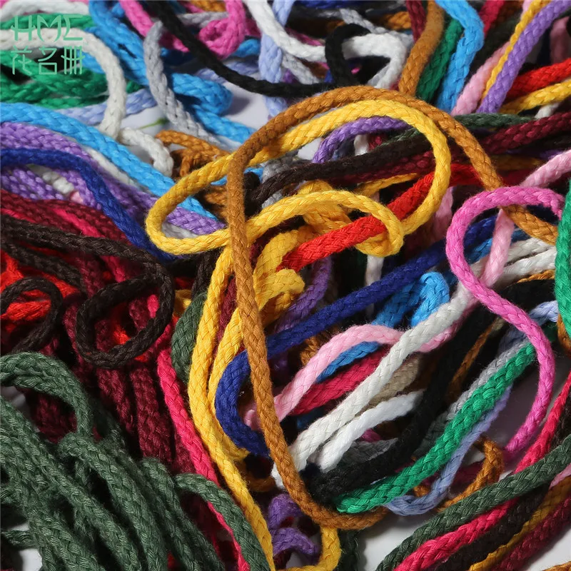 5yards 19 Colors 6mm Polyester Cotton Rope Craft Decorative Twisted Cord Rope For Handmade Decoration DIY Lanyard Thread Cord