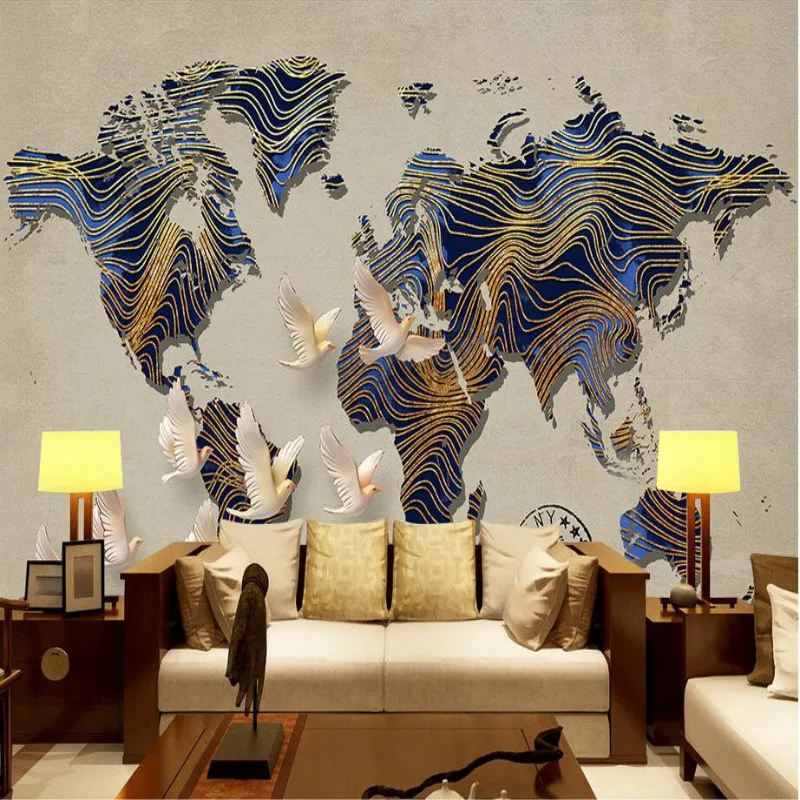 3D обои для стен 3d Настенные обои карта мира Фреска крыльцо коридор для гостиной стены