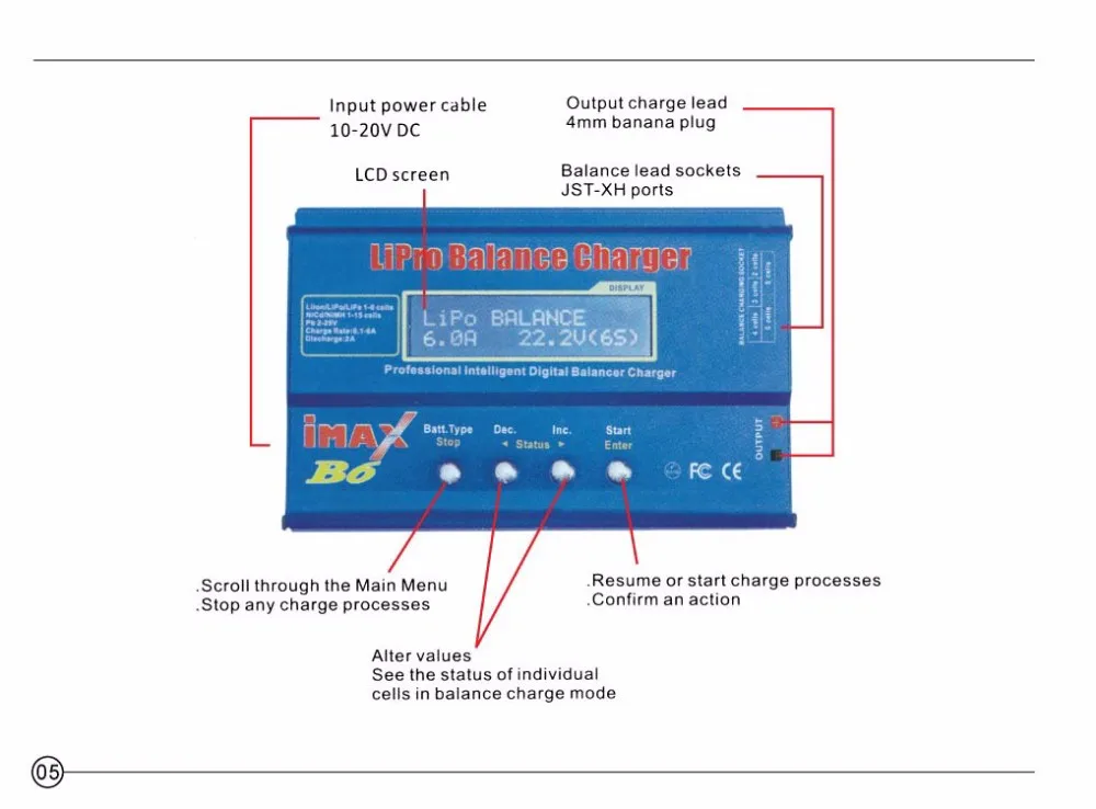 iMAX B6 ЖК-экран цифровой RC Lipo NiMh зарядное устройство