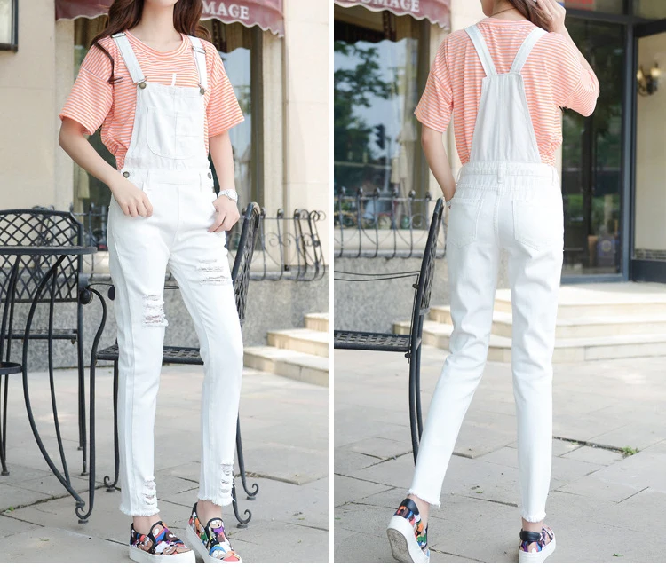2017 Summer Cave Cowboy Strap Pants Women Nine Pants Loose College Wind students Slim thin pants summer (4)
