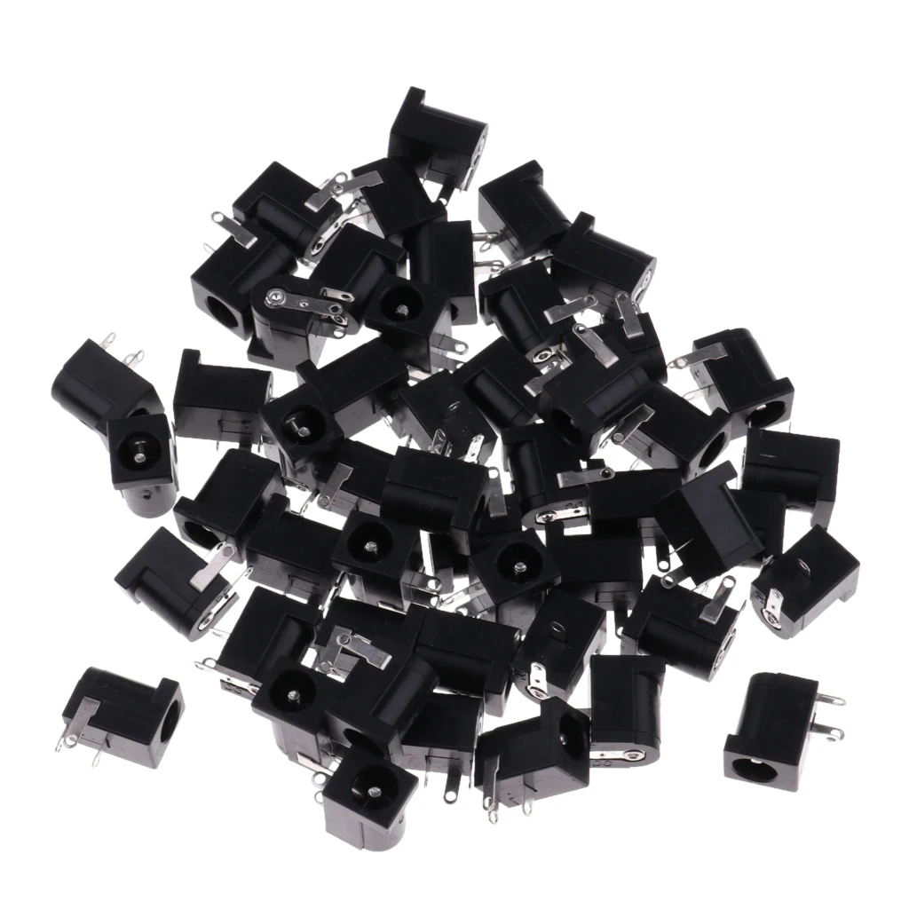 Baoblaze 50Pcs 2.1x5.5 PCB Mount DC Power Jacks Sockets DC-005 Charger Power Plug