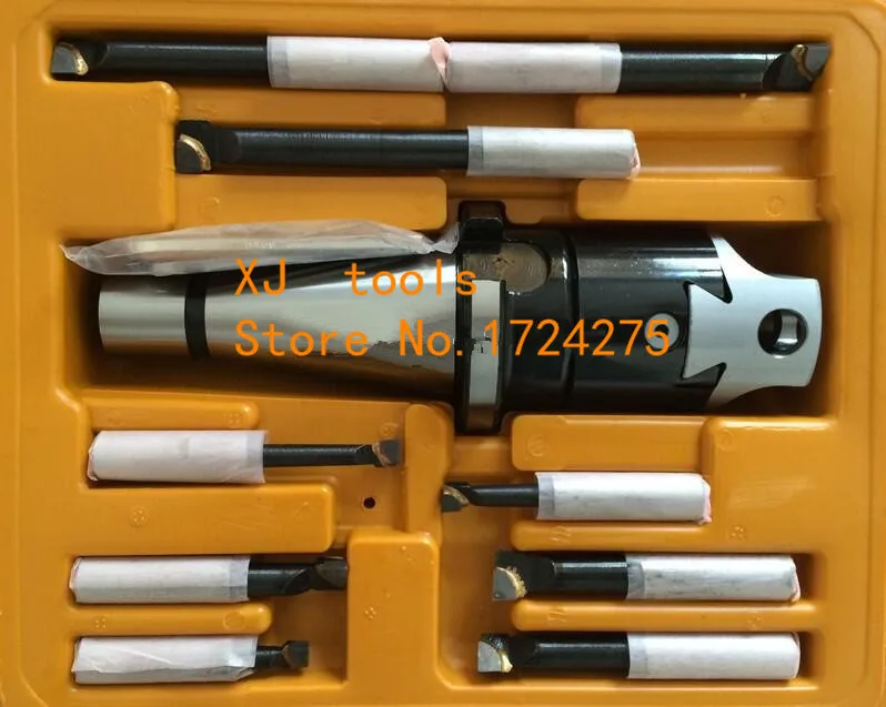 NT40/ISO40 конус F1 12 50 мм Расточная головка с хвостовиком ISO40 и 9 шт. расточные стержни