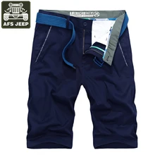 AFS джип брендовые шорты Для мужчин лето Повседневное середины талии Cargo Short длиной выше колена Длина плюс размер 42 мягкие хлопковые шорты Hombre Без ремень