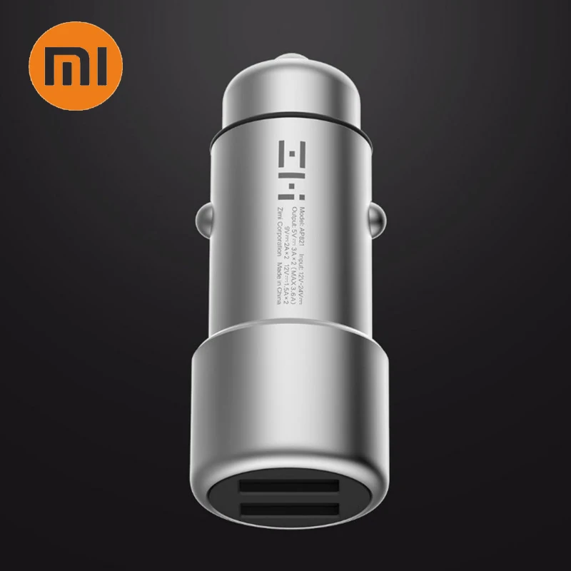 

Xiaomi Zmi Car Charger For Mobile Phone QC3.0 QC Fast PD 5V / 2.4A 9V / 2A 12V / 1.5 Tablet Car-Charger Dual USB Adapter in Car
