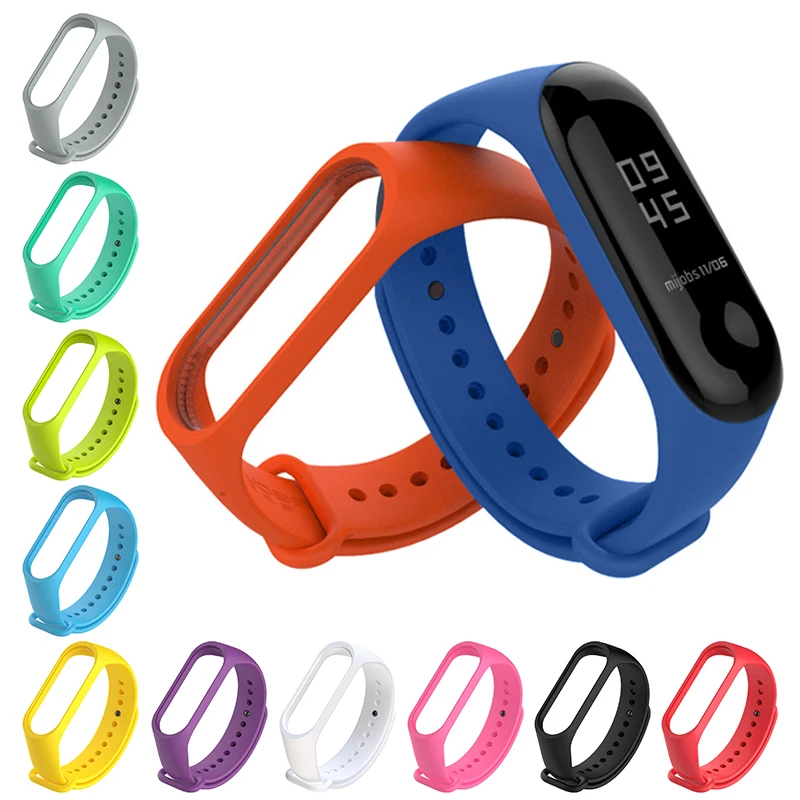 Спортивный ремешок для Xiaomi Mi Band 3 силиконовый Band3 часов M3 умные браслеты