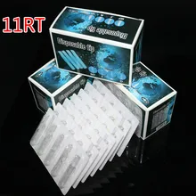 Besta Высокое качество 100 шт. 11RT ясно, одноразовые татуировки Советы Стерильная Ассорти Пластик татуировки Советы трубки для татуировки питания