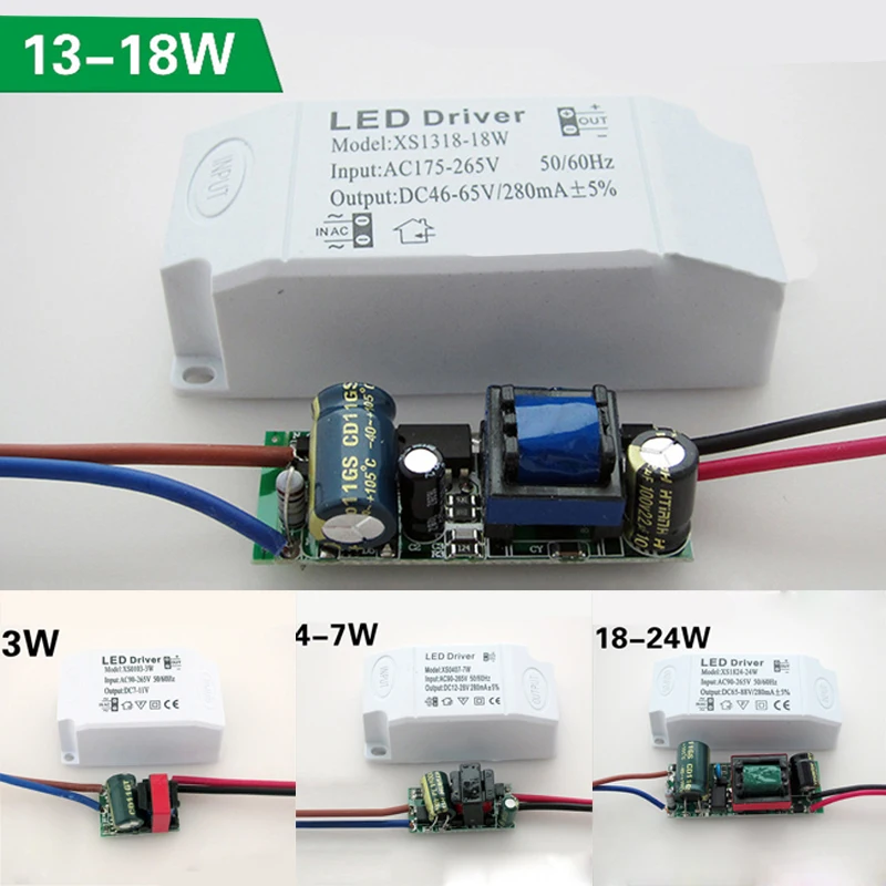 1x 3W-24 Вт блок питания Драйвер адаптер трансформатор переключатель для светодиодный
